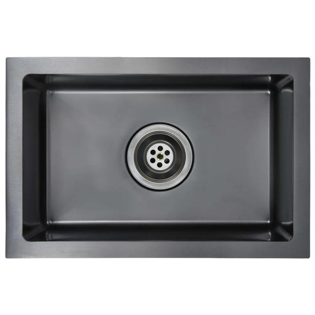 Andrews Single Bowl Undermount Kitchen Sink Belfry Kitchen Finish: Matte Black on Productcaster.