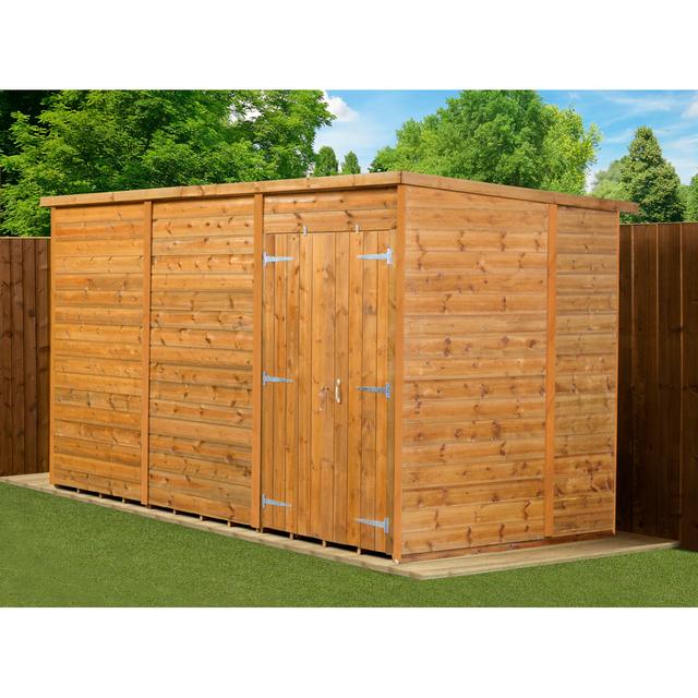 Modular Pent Garden Shed 12X6 No Windows Double Door Empire Sheds Ltd on Productcaster.