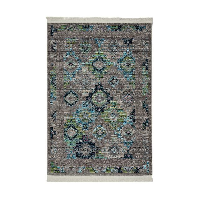 Oriental Machine Woven 100cm X 150cm Grey/Green/Black Area Rug Scarlet Rugs on Productcaster.