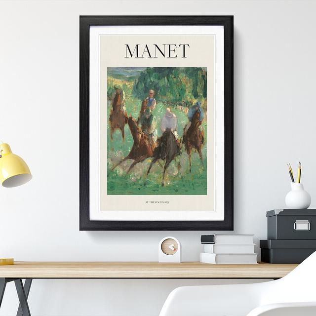 At the Races by Edouard Manet - Picture Frame Graphic Art East Urban Home Frame Option: Black Framed, Size: 65cm H x 48cm W x 2cm D on Productcaster.