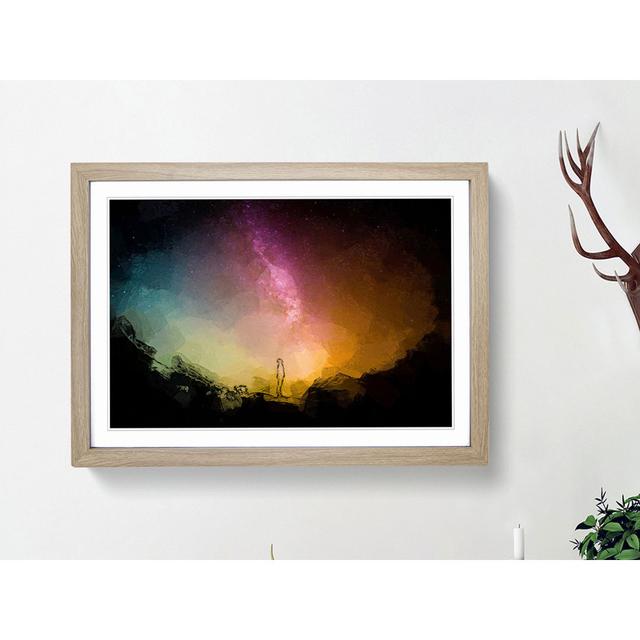 Looking up at the Stars in Abstract - Picture Frame Graphic Art Print on MDF East Urban Home Size: 50cm H x 76cm W x 2cm D, Frame Option: Oak on Productcaster.