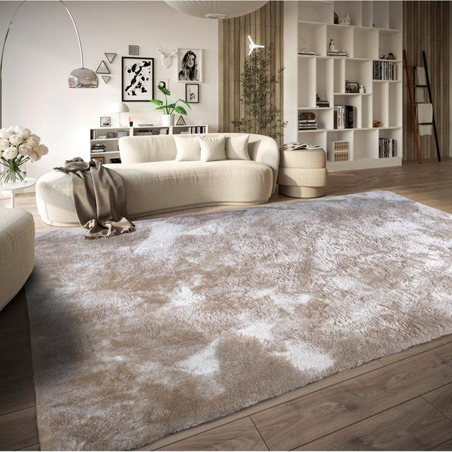 Cosy No Pattern And No Solid Colour Machine Tufted Area Rug Elle Decoration Colour: Cream, Rug Size: Rectangle 200 x 290cm on Productcaster.