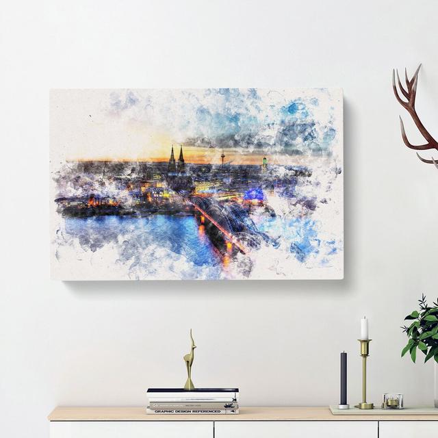 Hohenzollern Bridge in Cologne Germany - Wrapped Canvas Graphic Art Print East Urban Home Size: 50cm H x 76cm W x 3cm D on Productcaster.