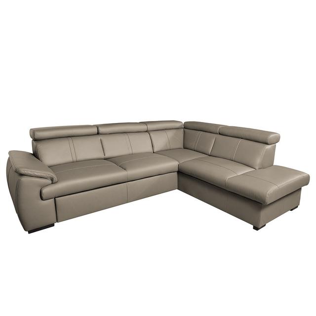 Ecksofa Markwart mit Bettfunktion Metro Lane Polsterfarbe: Milchkaffeebeige, Ausrichtung: Rechts ausgerichtet on Productcaster.