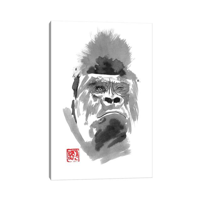 Concerned Gorilla by Péchane - Painting on Canvas Bloomsbury Market Size: 66.04cm H x 45.72cm W x 3.81cm D, Format: Wrapped Canvas on Productcaster.