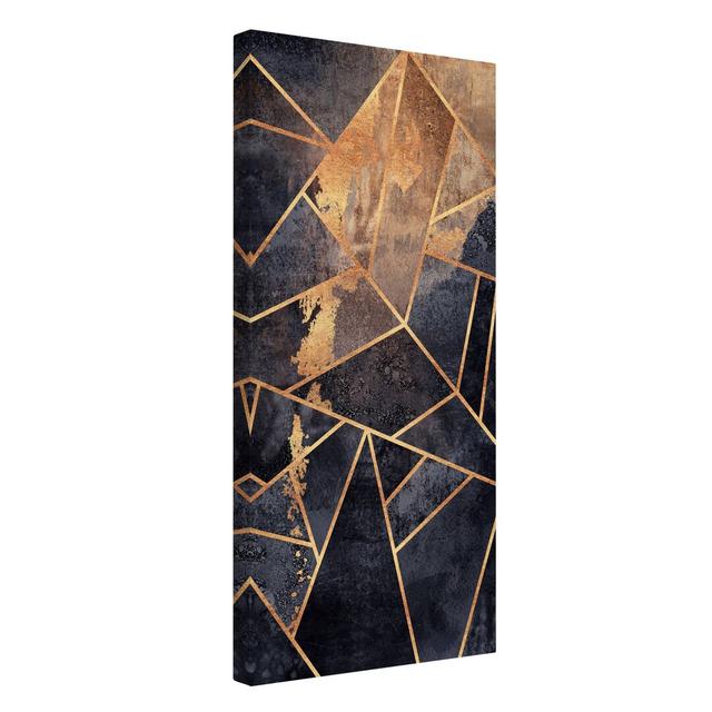 Onyx with Gold by Elisabeth Fredriksson - Wrapped Canvas Graphic Art Canora Grey Size: 100cm H x 50cm W on Productcaster.