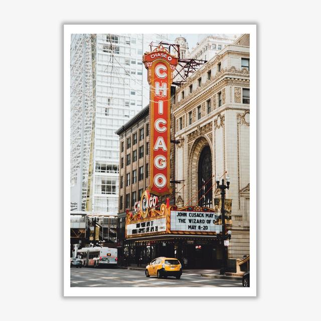 Retro Chicago Theatre - Photograph Print on Paper East Urban Home Size: 60 cm H x 42 cm W x 1 cm D, Format: No Frame on Productcaster.