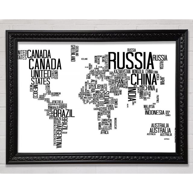 Map Of The World 7 - Single Picture Frame Art Prints Williston Forge Size: 100cm H x 141.4cm W on Productcaster.