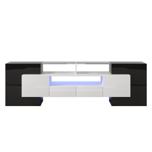 Cevahir TV Stand for TVs up to 88" Ivy Bronx Colour: White/Black on Productcaster.