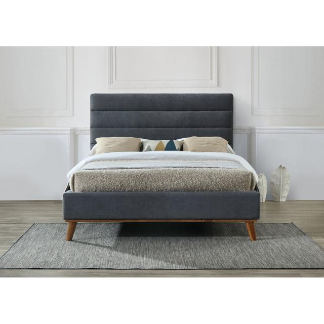 Grange Corner Upholstered Bed Frame Corrigan Studio Mattress Size: Kingsize (5'), Colour: Dark Grey on Productcaster.