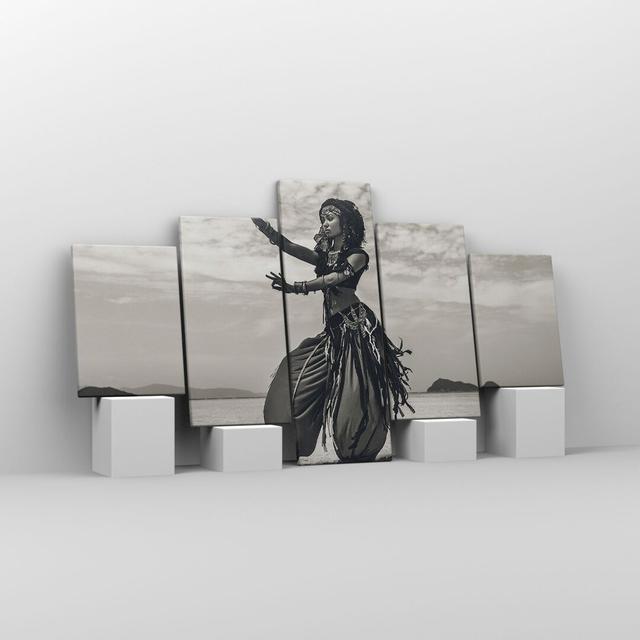 Dancer Folk Oriental - 5 Piece Wrapped Canvas Photograph Canora Grey Size: 70cm H x 125cm W x 1.8cm D on Productcaster.