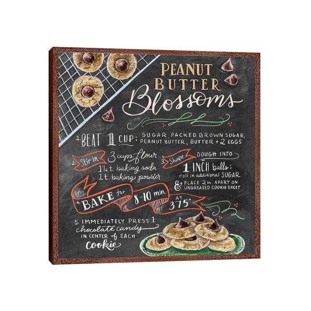 Peanutbutter Blossoms Recipe Happy Larry Size: 45.72cm H x 45.72cm W x 3.81cm D, Format: Brown Framed Canvas on Productcaster.