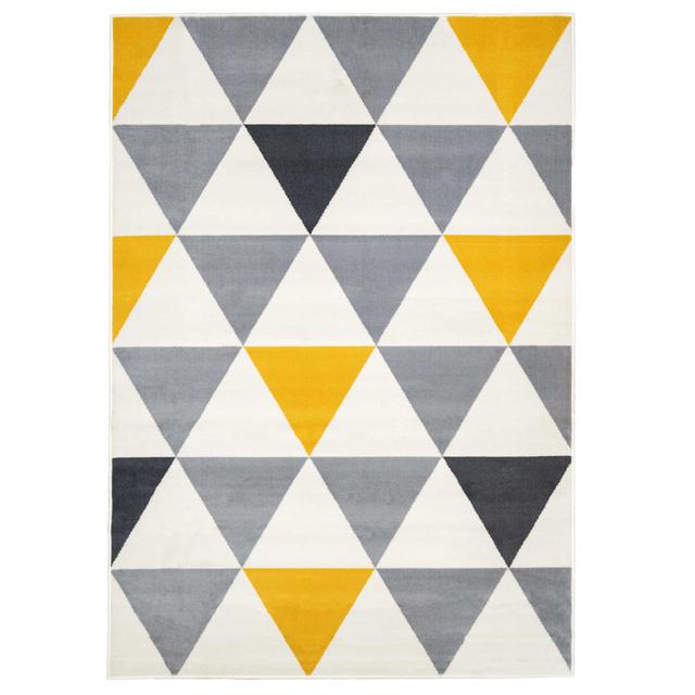 Zhora Tufted Ochre Grey Geometric Rug Hashtag Home Rug Size: Rectangle 80 x 150cm on Productcaster.