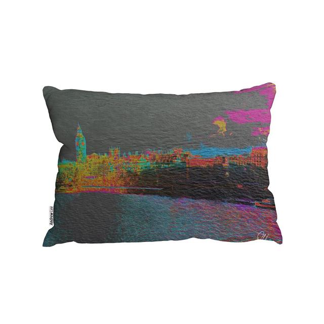 Hellerman Cushion with Filling Brayden Studio Colour: Grey/Yellow/Pink on Productcaster.