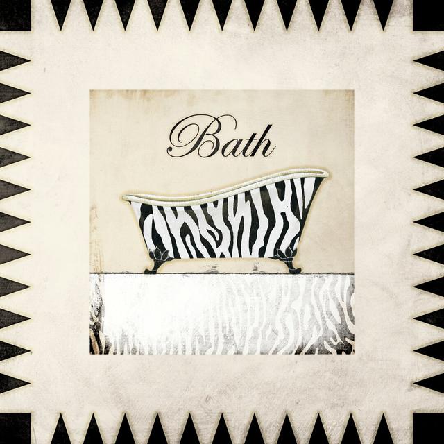 Zebra Tub - Wrapped Canvas Painting Print Rosalind Wheeler Size: 51cm H x 51cm W x 3.8cm D on Productcaster.