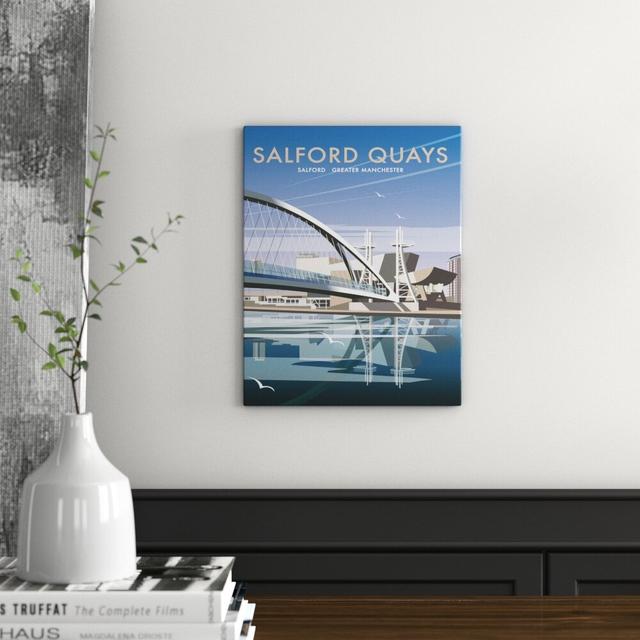 Salford Quays, Greater Manchester by Dave Thompson Vintage Advertisement East Urban Home on Productcaster.