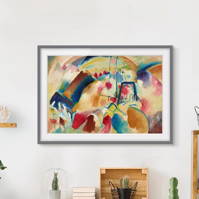 Picture With Frame - Wassily Kandinsky - Landscape With Church - Landscape 3:4 Ivy Bronx Size: 50cm H x 70cm W x 2cm D, Frame Option: Grey Framed on Productcaster.