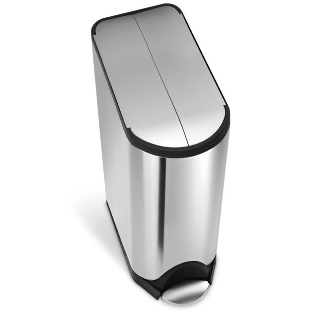 Simplehuman 10L Semi Round Pedal Bin, White Steel simplehuman on Productcaster.