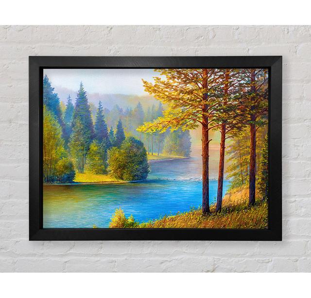 The Blue Lake Of Nebraska - Single Picture Frame Art Prints Ophelia & Co. Size: 42cm H x 84.1cm W x 3.4cm D, Format: Black Framed Paper on Productcaster.