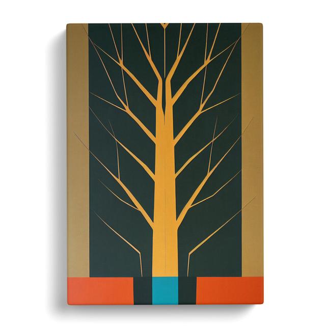 Oak Tree Suprematism - Wrapped Canvas Graphic Art Marlow Home Co. Size: 76cm H x 50cm W x 3cm D on Productcaster.