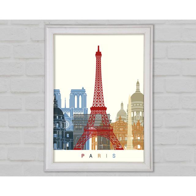 Eiffel Tower Retro 1 - Print Happy Larry Size: 59.7cm H x 42cm W x 1.5cm D on Productcaster.