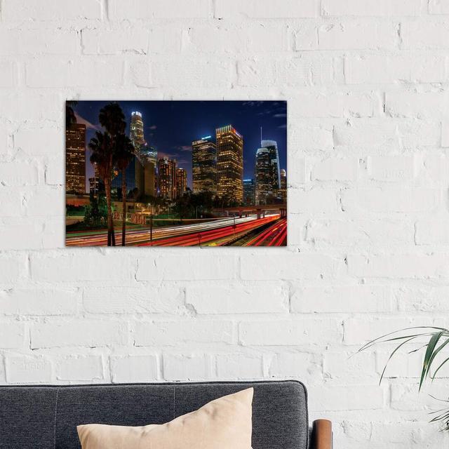 LA Down Town by Marco Carmassi - No Frame Print on Canvas Ebern Designs Size: 66.04cm H x 101.6cm W x 3.81cm D on Productcaster.