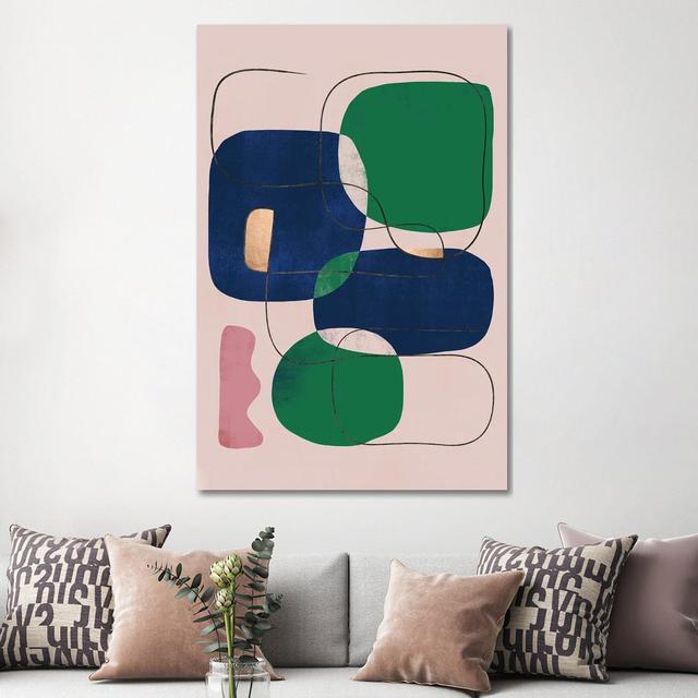 Abstract Agate Green Geometric II by Helo Moraes - Gallery-Wrapped Canvas Giclée on Canvas Ivy Bronx Format: Wrapped Canvas, Size: 152.4cm H x 101.6cm on Productcaster.