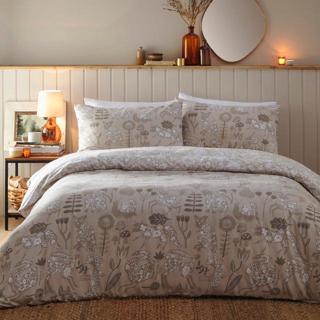 Greige 112 TC Reversible Duvet Cover Set furn. Size: 200cm W x 200cm L on Productcaster.