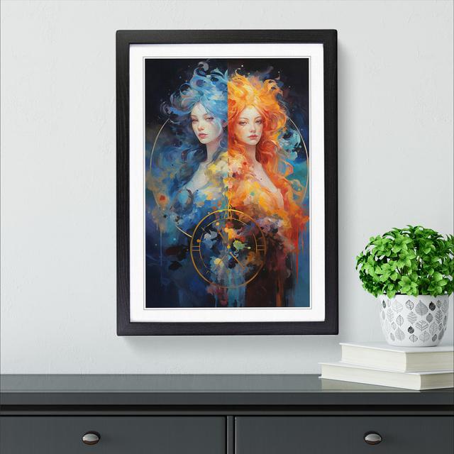 Gemini Zodiac Impressionism No.2 Marlow Home Co. Format: Black Framed, Size: 34cm H x 25cm W on Productcaster.