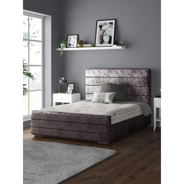 Desmarie Upholstered Bed Frame Ebern Designs Colour: Amethyst, Size: Kingsize (5') on Productcaster.