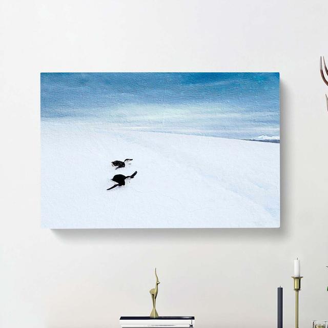 Playing Penguins - Wrapped Canvas Painting Print East Urban Home Size: 40cm H x 60cm W x 3cm D on Productcaster.