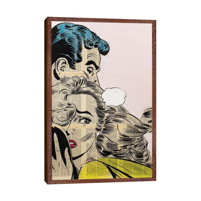 Retro Couple - Print on Canvas Corrigan Studio Format: Classic Brown Wood Framed, Size: 66.04cm H x 45.72cm W x 3.81cm D on Productcaster.