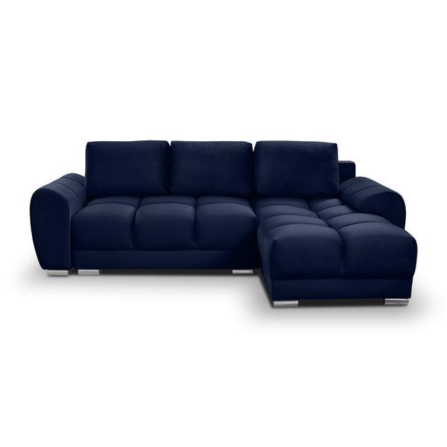 Ecksofa Henderikus mit Bettfunktion 17 Stories Farbe der Polsterung: Dark Blue on Productcaster.