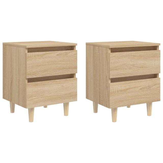 Sela 2 Drawer Bedside Table (Set of 2) Isabelline Colour: Sonoma Oak on Productcaster.