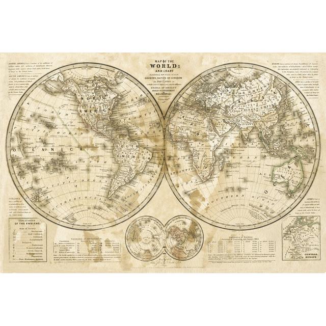 Map Of The World 2 Borough Wharf Size: 61cm H x 91cm W on Productcaster.