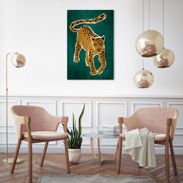 Animals Contemporary Glam Jungle Leopard, Modern Yellow And Green Canvas Wall Art Print For Living Room Oliver Gal Format: Wrapped Canvas, Size: 76.2c on Productcaster.