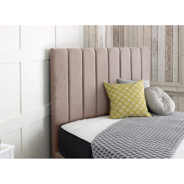 Arris Upholstered Headboard Wade Logan Colour: Lilac, Size: Small Double (4') on Productcaster.