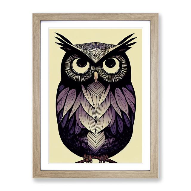 Spirited Owl - Picture Frame Painting Alpen Home Size: 64cm H x 46cm W x 2cm D, Frame Colour: Oak on Productcaster.