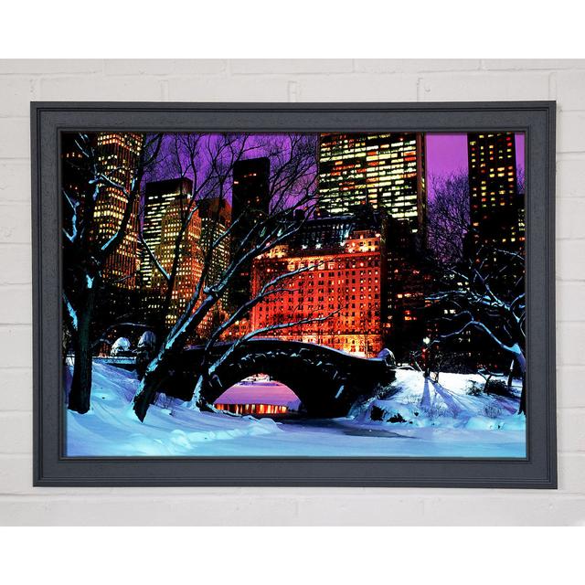 New York City Central Park Night Snow - Single Picture Frame Art Prints Brayden Studio Size: 21cm H x 29.7cm W x 1.5cm D on Productcaster.