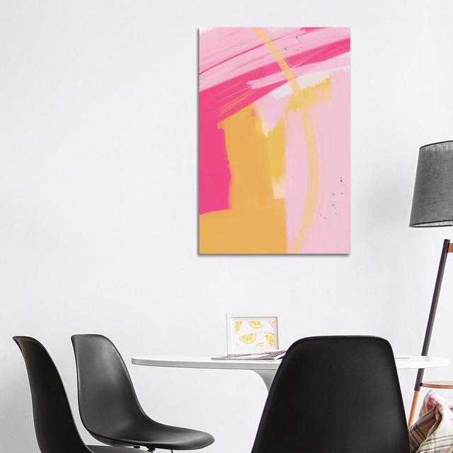 Pink And Yellow Abstract Ivy Bronx Size: 101.6cm H x 66.04cm W x 3.81cm D on Productcaster.