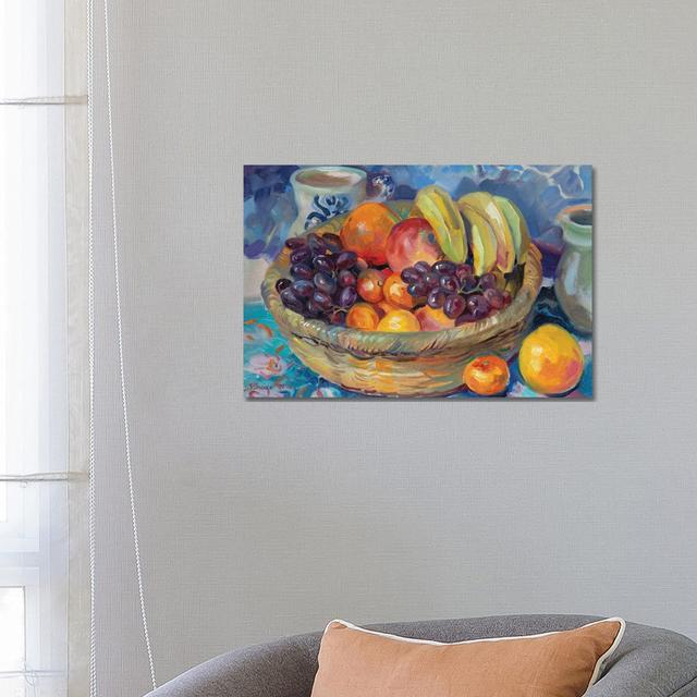 Fruit Basket by Katharina Valeeva - Wrapped Canvas Painting ClassicLiving Size: 45.72cm H x 66.04cm W x 3.81cm D on Productcaster.