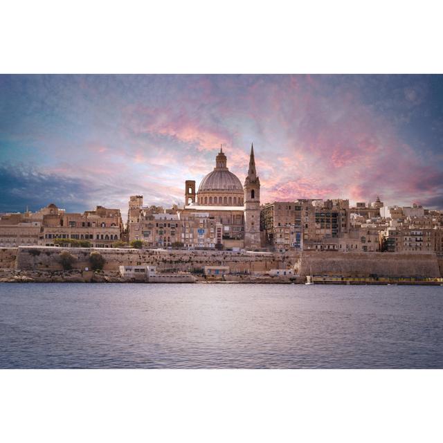 Valletta At Sunset by Belafon87 - Wrapped Canvas Print Ebern Designs Size: 30cm H x 46cm W on Productcaster.