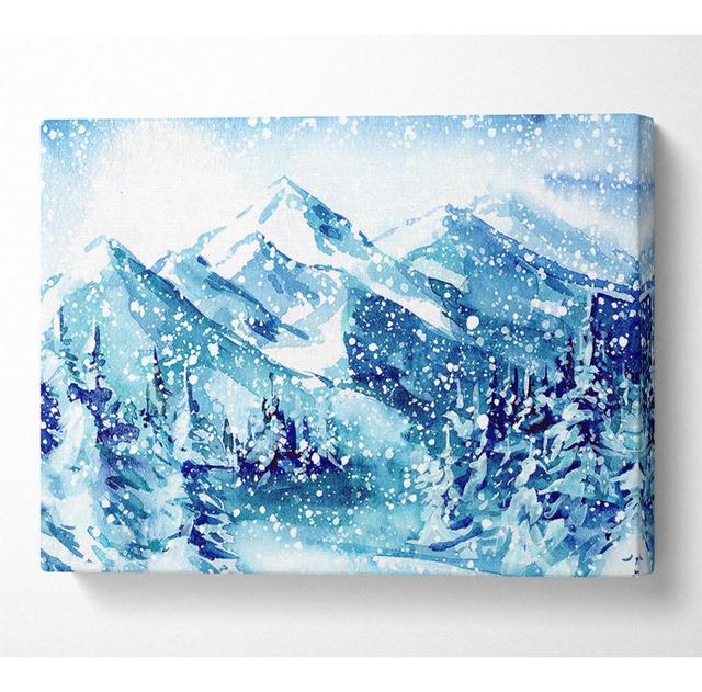 Snowy Mountains Bliss - Wrapped Canvas Graphic Art Alpen Home Size: 101.6cm H x 142.2cm W on Productcaster.