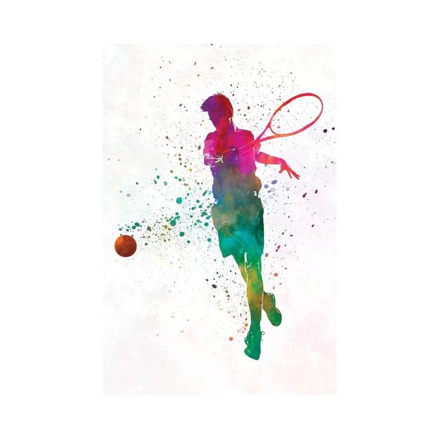 Man Tennis Player In Watercolour I by Paul Rommer - Wrapped Canvas Gallery-Wrapped Canvas Giclée Latitude Run Size: 30.48cm H x 20.32cm W x 1.91cm D on Productcaster.