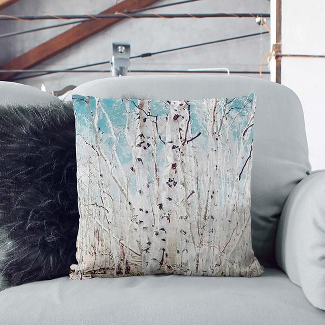 Birch Trees in Utah in Abstract Cushion with Filling East Urban Home Size: 55 x 55 cm, Backing Colour: Black on Productcaster.