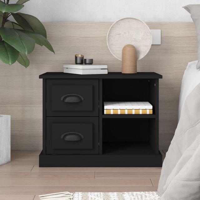 Lapriel 2 Drawer Bedside Table 17 Stories Colour: Black on Productcaster.