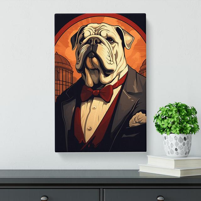 British Bulldog Art Deco Art Happy Larry Size: 50cm H x 35cm W x 3cm D on Productcaster.