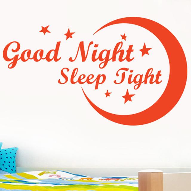 Good Night Sleep Tight Wall Sticker Maturi Colour: Orange, Size: Large on Productcaster.