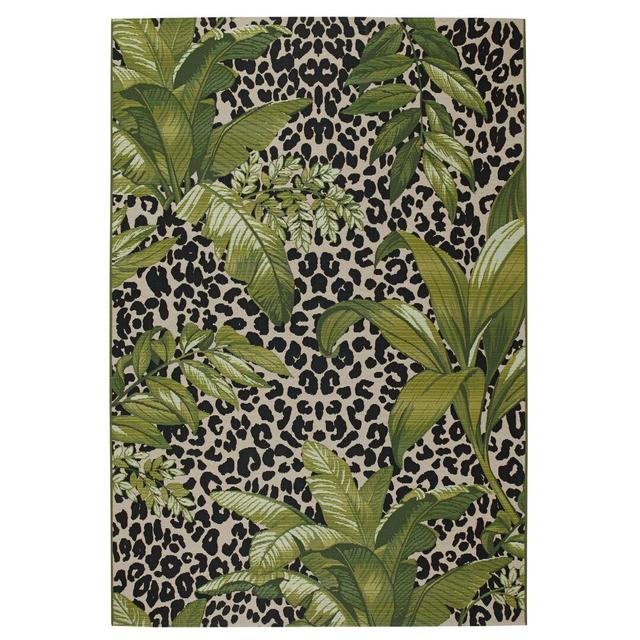 Ananke Flatweave Green/Black/Beige Area Rug Beachcrest Home Rug Size: Rectangle 200 x 285cm on Productcaster.