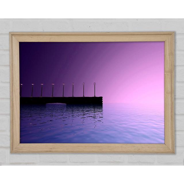 Purple Sky Pier Framed Print Highland Dunes Size: 84.1cm H x 118.9cm W x 1.5cm D on Productcaster.